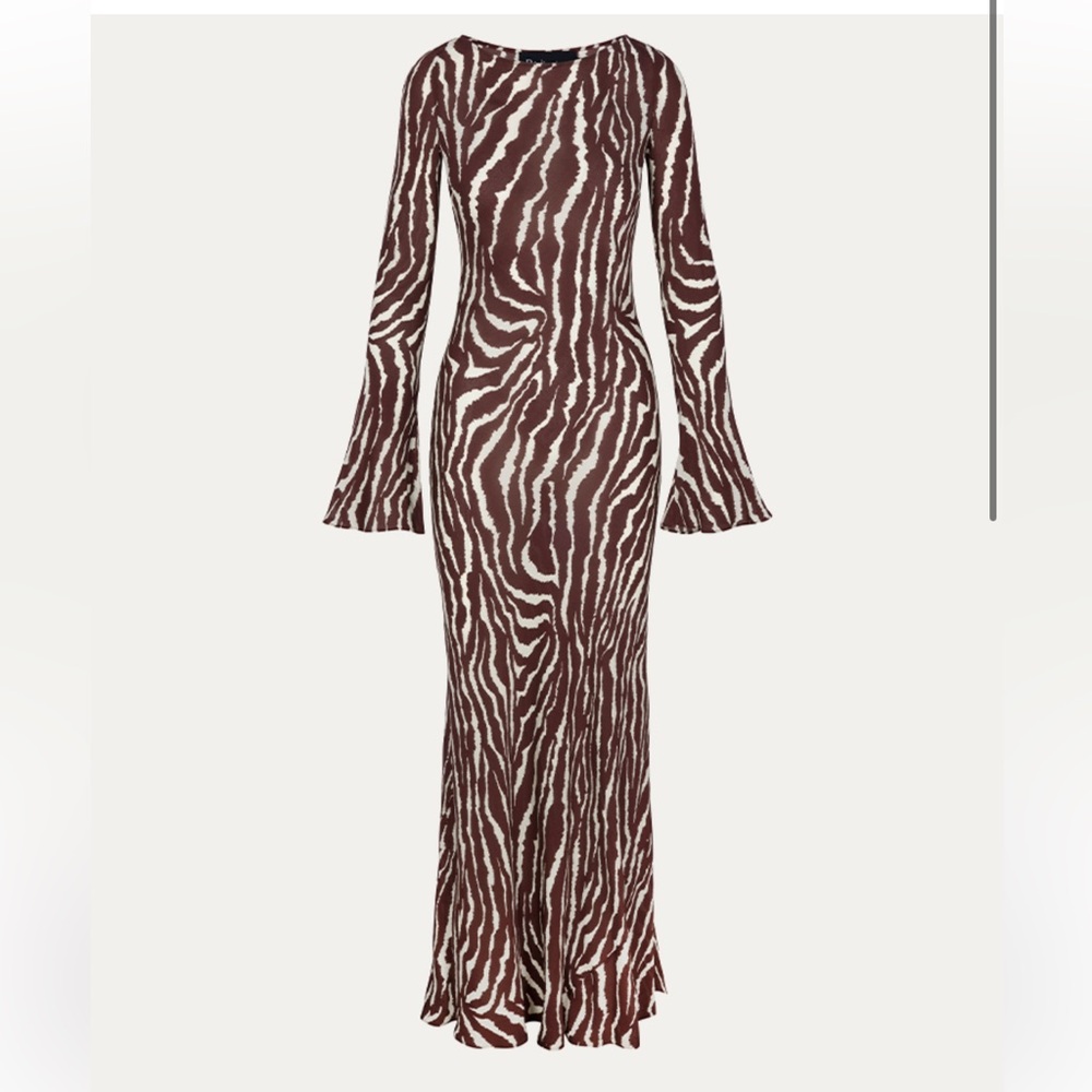 Realisation Par Brown and White Zebra Maxi Dress